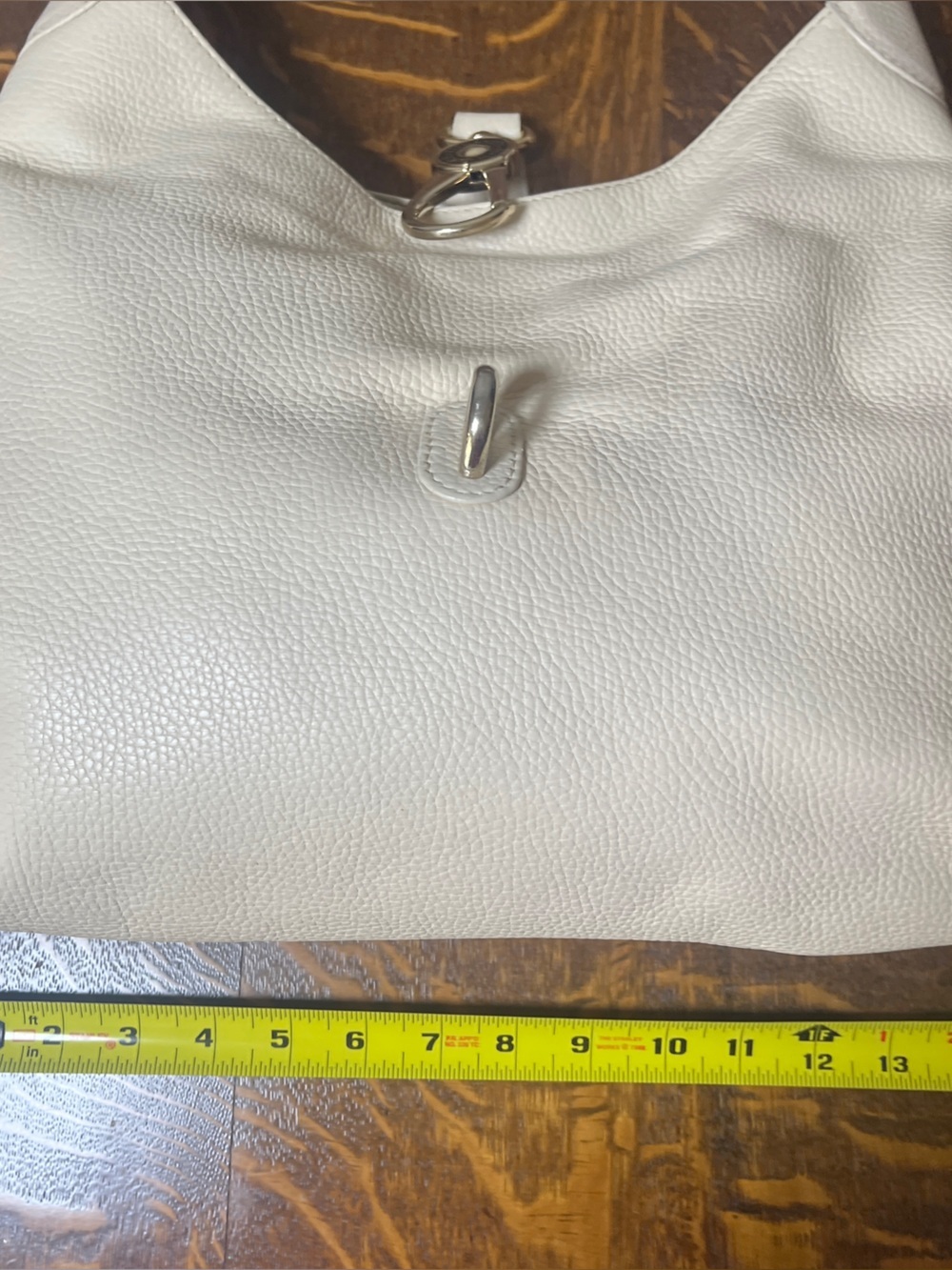 Dooney & Bourke Belvedere Cream Leather Hobo Shoulder Bag with Braiding & lock - Picture 4 of 8